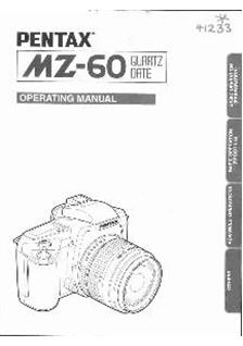 Pentax MZ 60 manual. Camera Instructions.